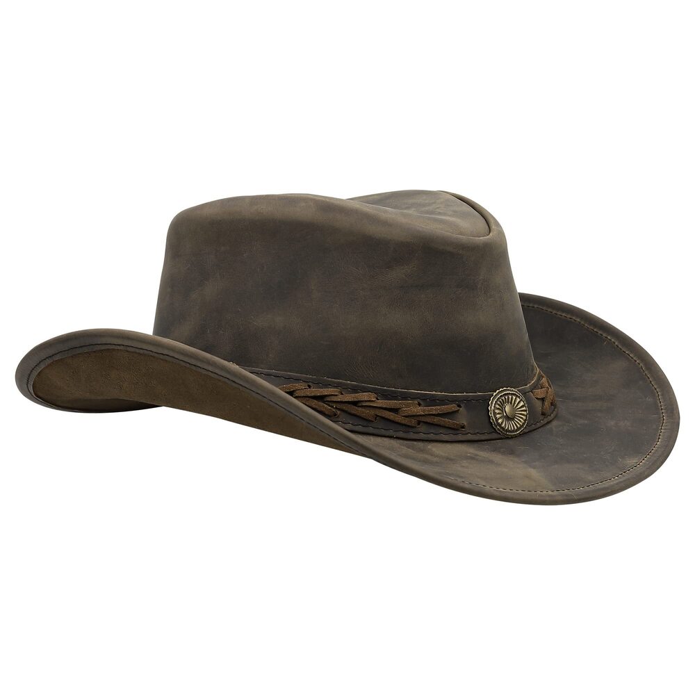 3182 Cowboy Hat Durable Jungle Grain Leather Unisex Adult Shapeable Outback